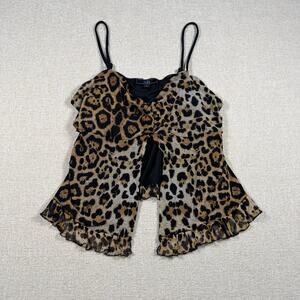 Women's Leopard Cami Tank Split Open XL going out sexy y2k cool girl